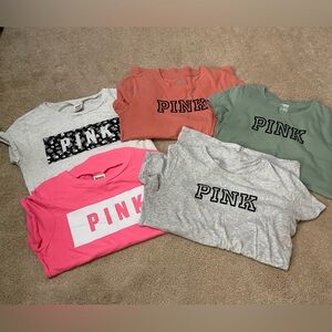 Bundle of 5 VS Pink shirts XS